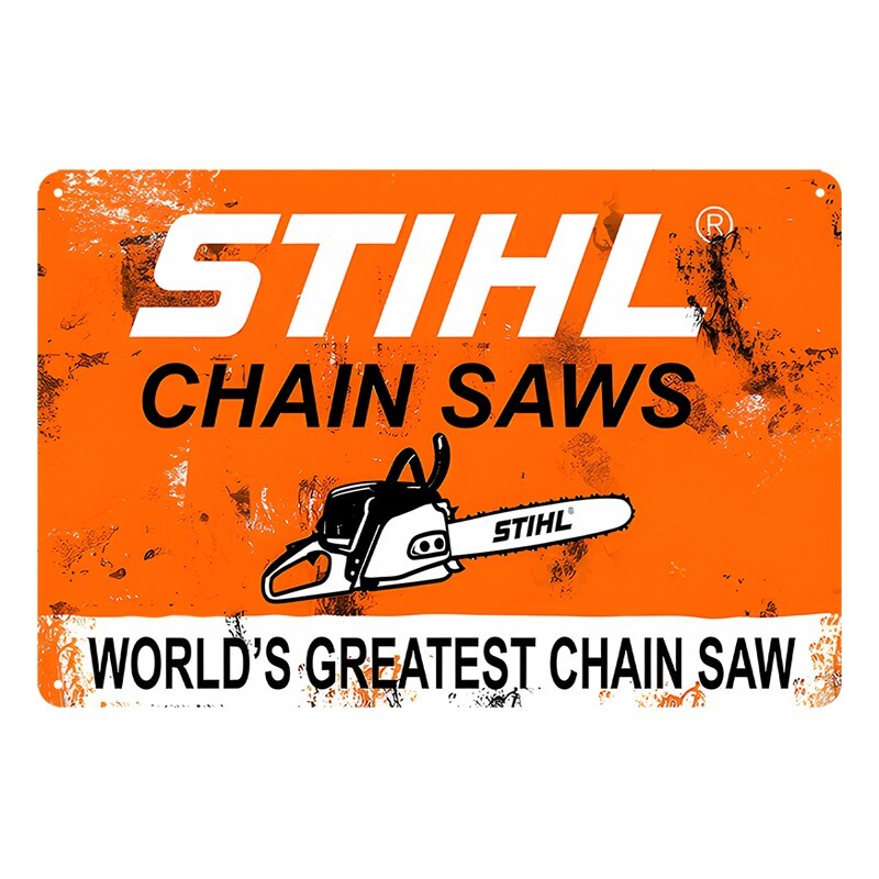 Tin Metal Sign STIHL Chain Saws Mower 20x30cm Rustic Look Vintage product image