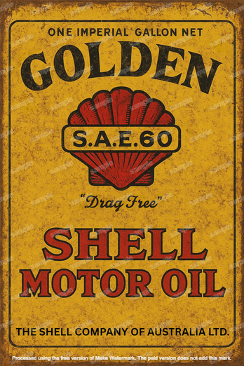 GOLDEN S.A.E. 60 Vintage Look Metal Sign Perfect for Bar, Garage, Pub & Man Cave