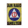 Tin Sign Vintage Retro Air Raid Shelter Warning Metal sign 200x300mm Man Cave - Tin Sign Factory Australia