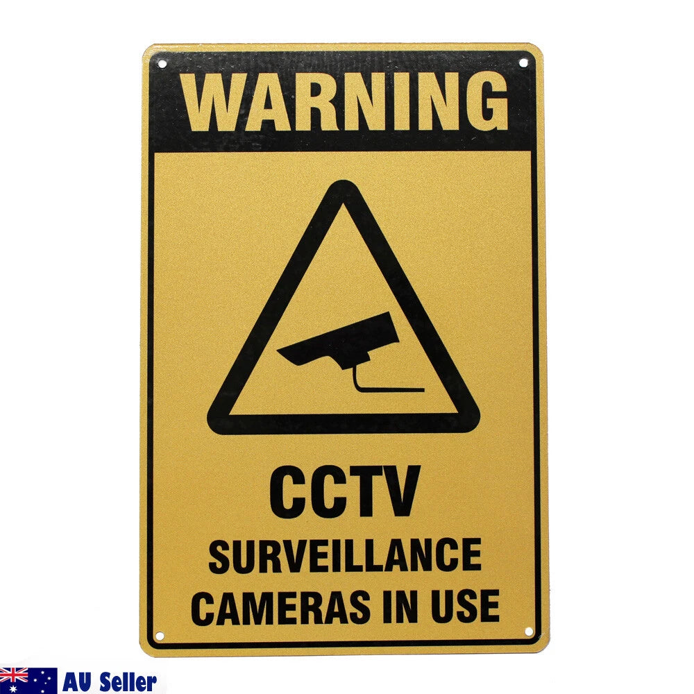 2x Warning CCTV Surveillance Camera in Use Sign 300x200mm Metal