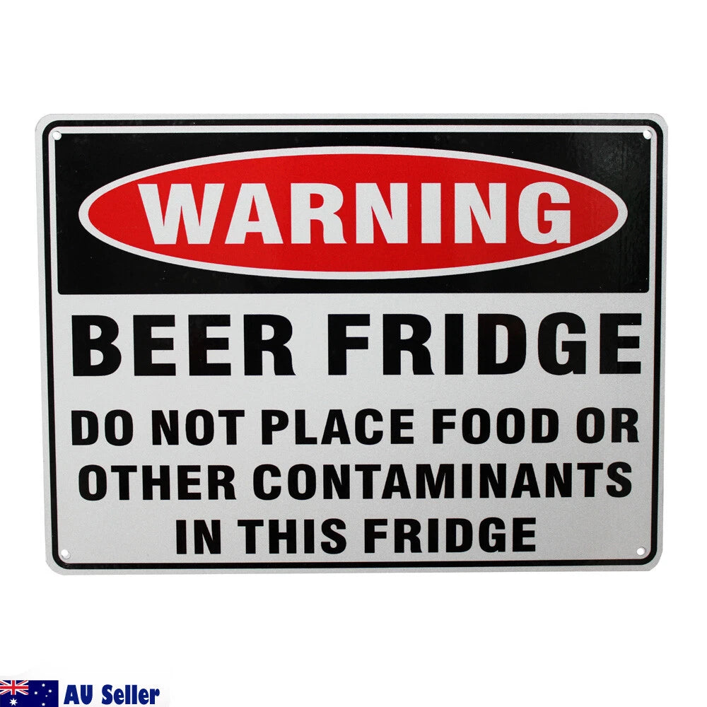 2x Warning Notice Beer Fridge Only Not Place Food Sign 200x300mm