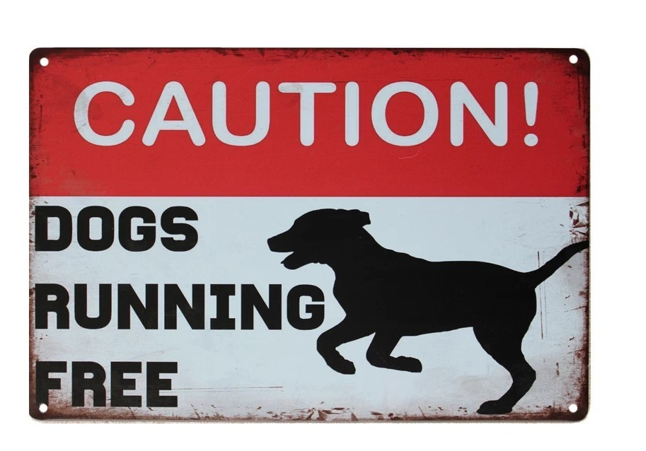 DOGS RUNNING FREE Home Vintage Look Wall Man Cave Shed Garage Bar Metal Tin Sign - Tin Sign Factory Australia