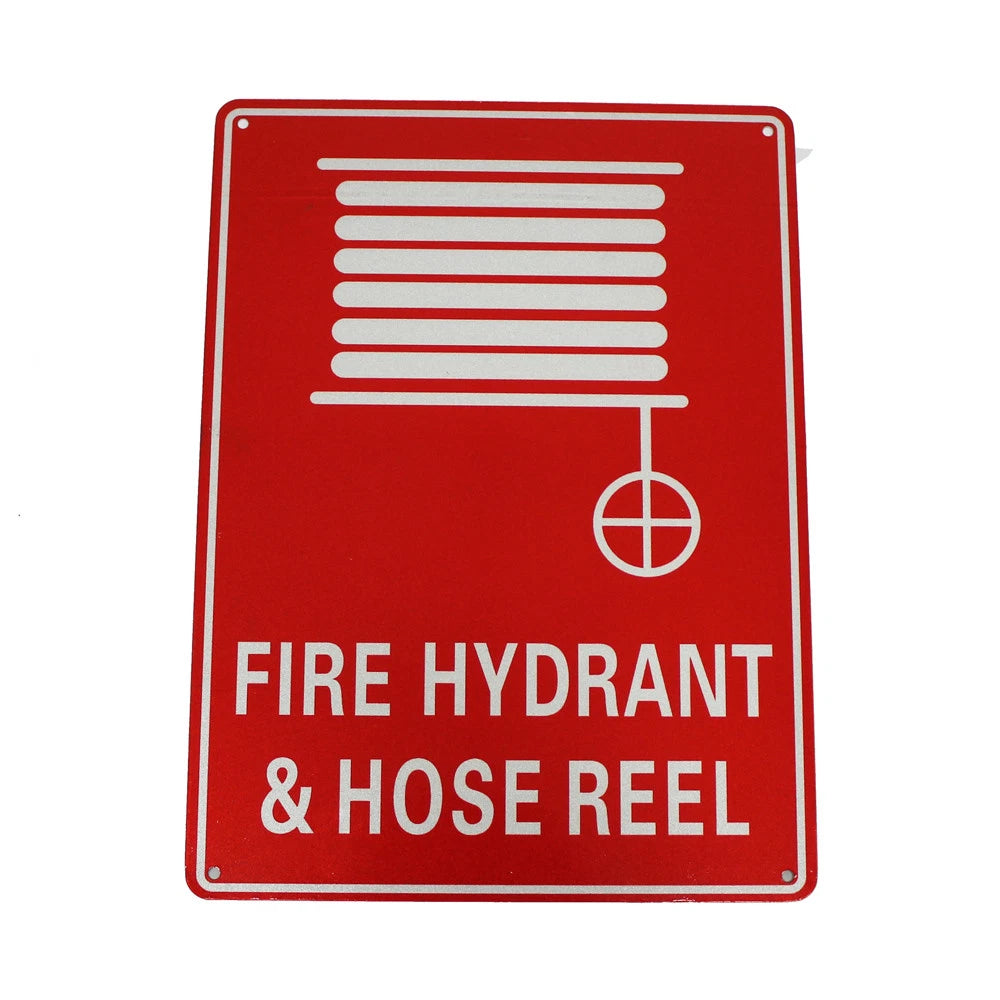 Fire Hydrant Hose Reel Sign 200x300mm Metal Warning Notice Safety Work