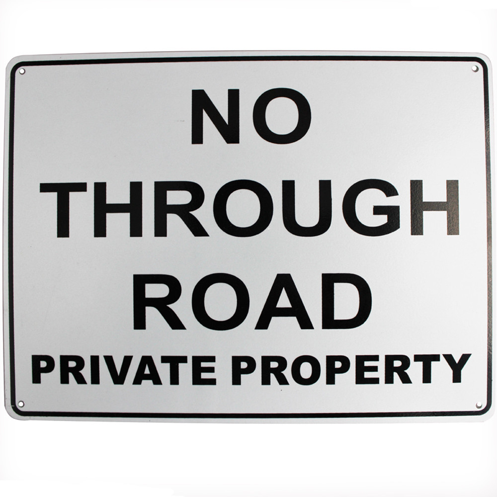 Warning Notice Sign No Through Road Private Property 200x300mm Safety Traffic