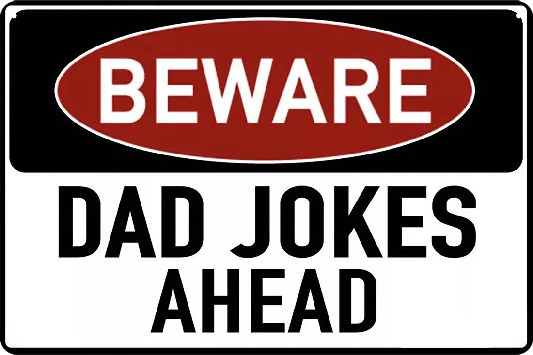 3x Beware Dad Jokes Ahead Funny Tin Metal Sign Rustic Look Vintage