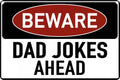3x Beware Dad Jokes Ahead Funny Tin Metal Sign Rustic Look Vintage
