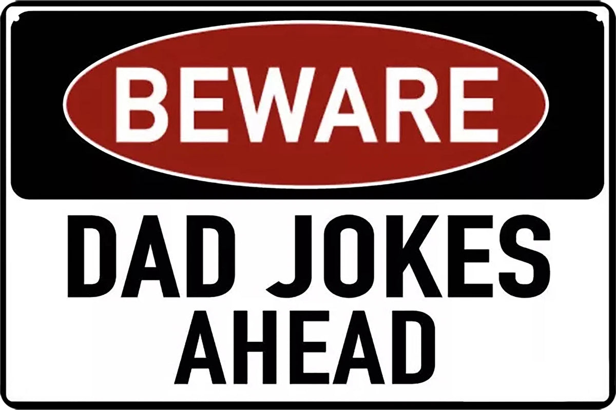 3x Beware Dad Jokes Ahead Funny Tin Metal Sign Rustic Look Vintage