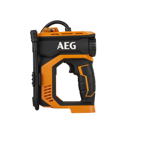 Orange and black power tool with 'AEG' branding 