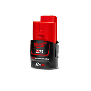 Red and black Milwaukee M12 battery pack 