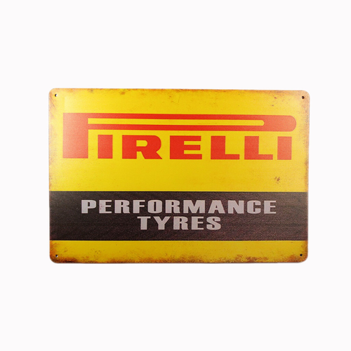 Tin Sign  FIRELLI PERFORMANCE TYRES Sprint Drink Bar Whisky Rustic Look - Tin Sign Factory Australia