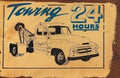 Towing 24 hrs metal sign 20 x 30 cm - Tin Sign Factory Australia