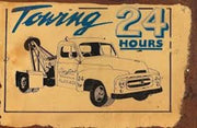 Towing 24 hrs metal sign 20 x 30 cm