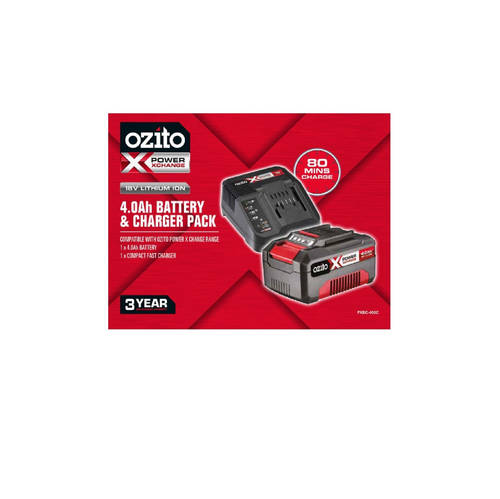 Ozito X Power battery and charger pack 