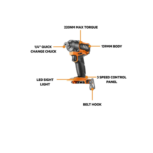 Cordless drill with labeled features 