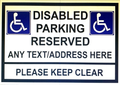Personalised Disabled Parking Metal Sign Custom Any Name Text Waterproof Plaque - Tin Sign Factory Australia