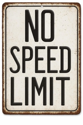 No Speed Limit Driving Metal Sign Plaques signs Funny Man Cave Funny - Tin Sign Factory Australia