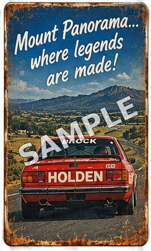 Peter Brock Holden Mount Panorama Bathurst Vintage Tin Sign Man Cave - Tin Sign Factory Australia
