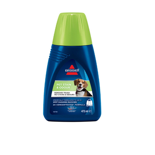 Bissell Pet Stain and Odor Remover bottle with green cap
