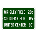 Chicago Sports Venues Wrigley Field Soldier Field Distance Road Tin Metal Sign - Tin Sign Factory Australia