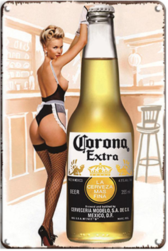 Extra Pin Up Retro Metal Tin Bar Shed Man Cave Signs