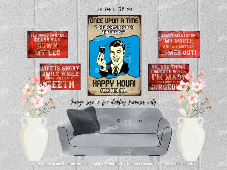 SATURDAY BEER Vintage Retro Home Wall Shed Garage Funny Décor Bar Wall Tin Metal Signs