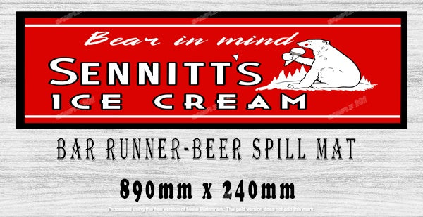 Buy SENNIT'S ICE CREAM Bar Runner: Sweet Scoops, Spill-Free Joy (890mm x 240mm)