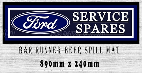 Buy SERVICE PARTS-FORD Beer Mat: Aussie Cheers, Spill-Free Bar (890mm x 240mm)