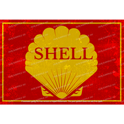 SHELL Rustic Look Vintage Man Cave Shed-Garage and Bar 60x40cm Tin Décor Metal Sign