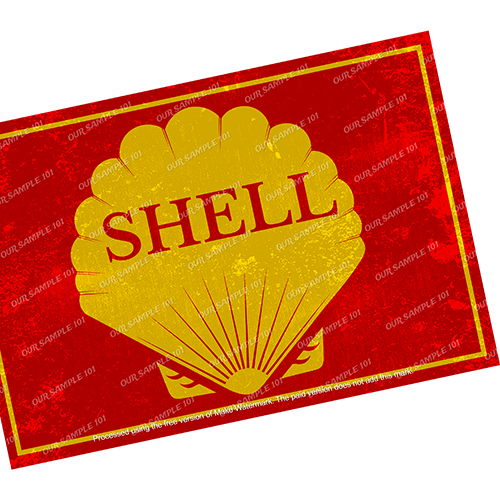 SHELL Rustic Look Vintage Man Cave Shed-Garage and Bar 60x40cm Tin Décor Metal Sign