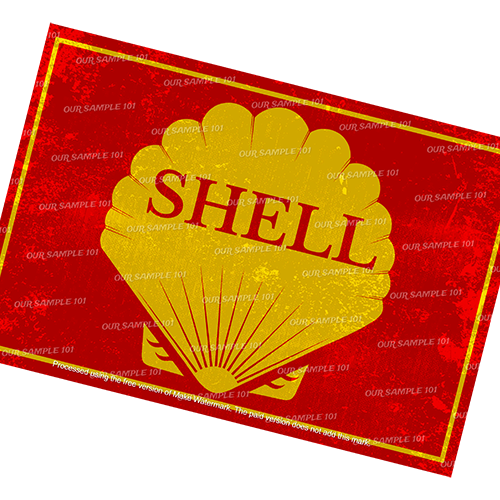 SHELL Rustic Look Vintage Man Cave Shed-Garage and Bar 60x40cm Tin Décor Metal Sign