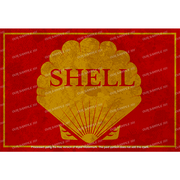 SHELL Rustic Look Vintage Man Cave Shed-Garage and Bar 60x40cm Tin Décor Metal Sign