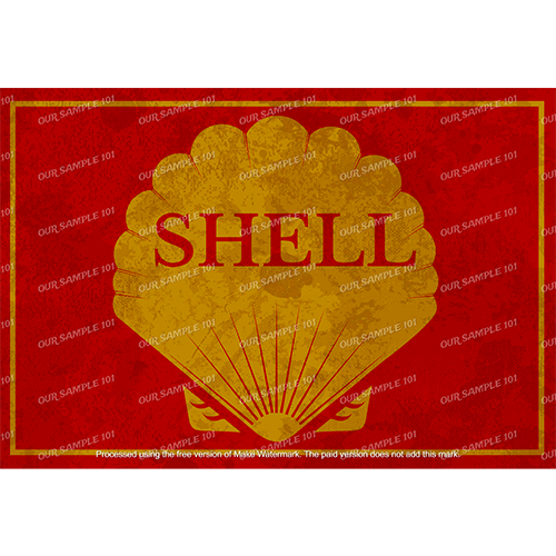 SHELL Rustic Look Vintage Man Cave Shed-Garage and Bar 60x40cm Tin Décor Metal Sign