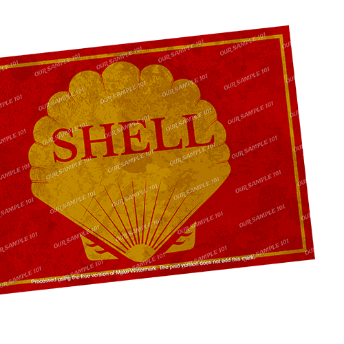 SHELL Rustic Look Vintage Man Cave Shed-Garage and Bar 60x40cm Tin Décor Metal Sign