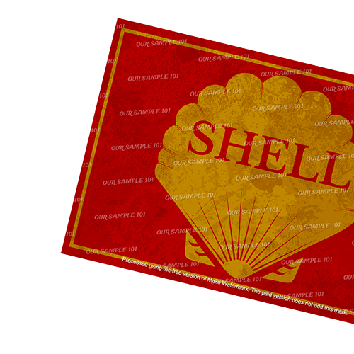 SHELL Rustic Look Vintage Man Cave Shed-Garage and Bar 60x40cm Tin Décor Metal Sign
