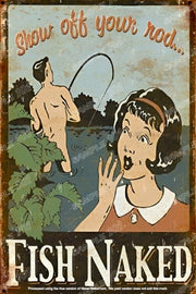 SHOW YOUR ROD Retro Vintage Rustic Look Home Classic Funny Resto Café Reproduction Bar Wall Tin Metal Signs