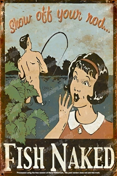 SHOW YOUR ROD Retro Vintage Rustic Look Home Classic Funny Resto Café Reproduction Bar Wall Tin Metal Signs