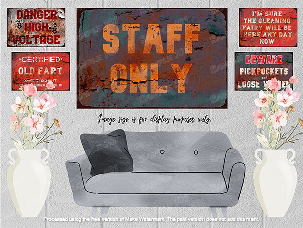 STAFF ONLY Vintage Retro Home Wall Shed Garage Poster Décor Bar Wall Tin Metal Signs