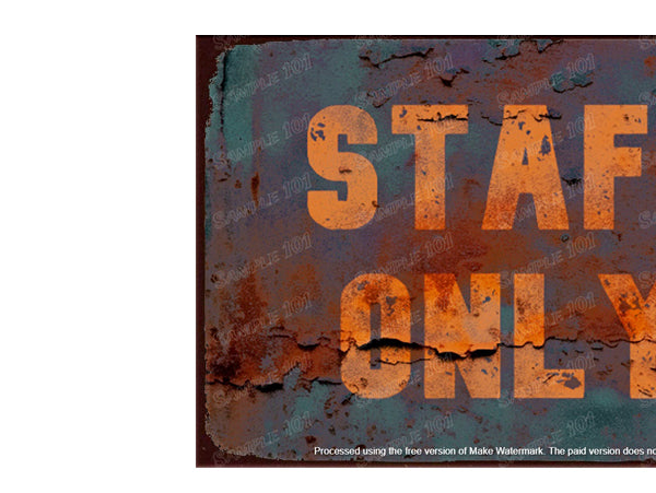 STAFF ONLY Vintage Retro Home Wall Shed Garage Poster Décor Bar Wall Tin Metal Signs