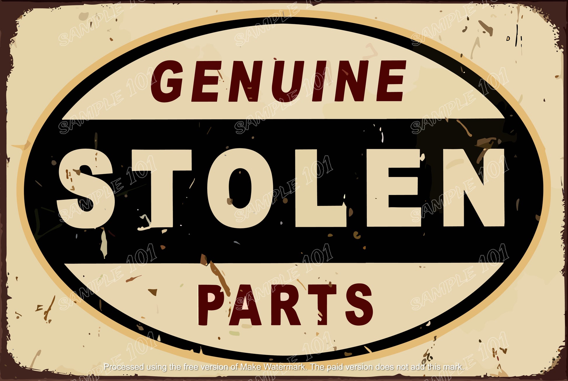 STOLEN PARTS Retro Vintage Rustic Look Home Classic Funny Resto Café Reproduction Bar Wall Tin Metal Signs