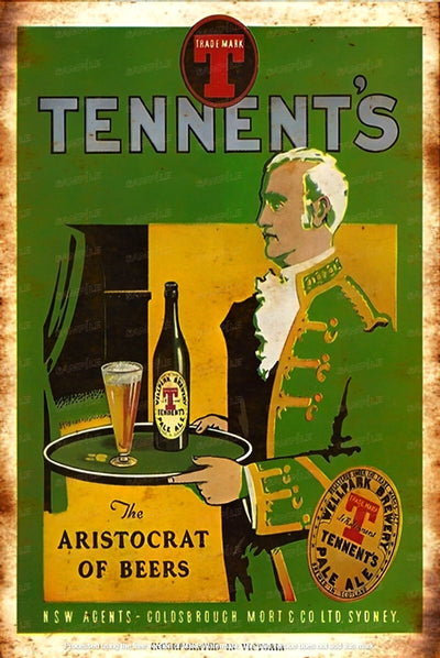 THE ARISTOCRAT BEER Retro Vintage Rustic Look Home Classic Shed Garage Reproduction Bar Wall Tin Metal Signs Metal, Metal plaques, Outdoor, Indoor, Metal sign printing, Metal sign design, Metal sign manufacturing, Rustic look metal signs, Weathered metal signs, Vintage metal signs, Rust effect on metal, Faux rust metal signs, Corroded look metal signs, Rusty appearance