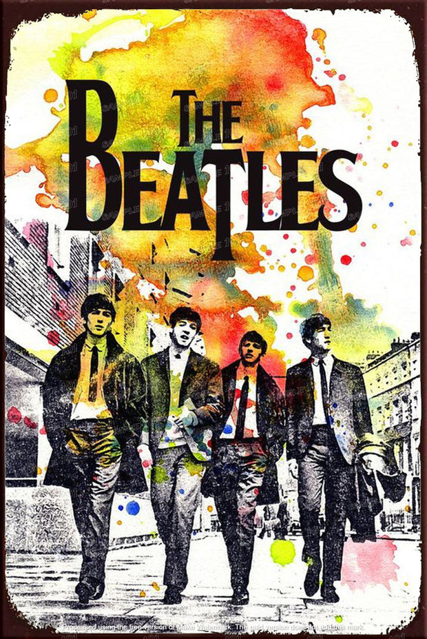 THE BEATLES Rustic Look Home Washing Wall Décor Reproduction Bar Wall Tin Metal Signs
