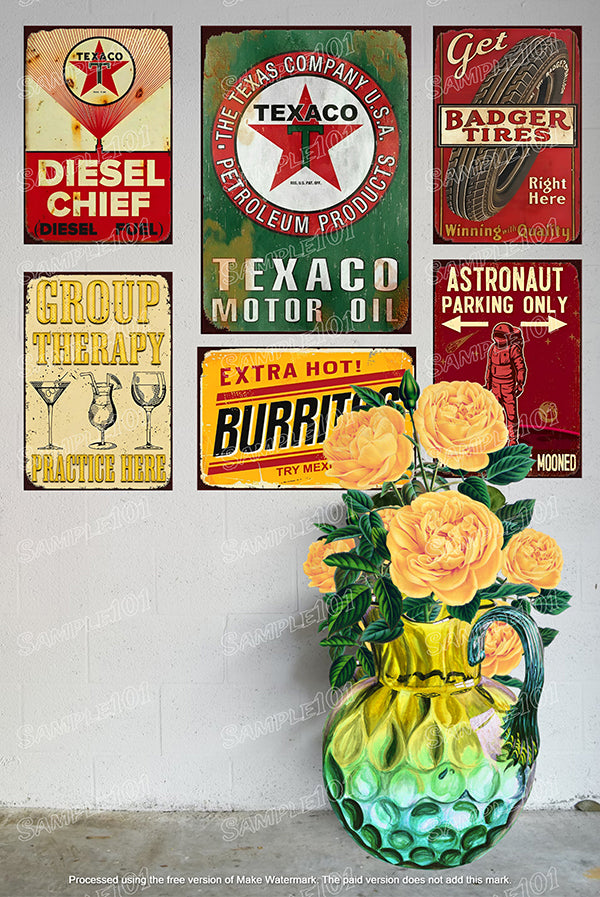 THE TEXACO Vintage Retro Home Wall Shed Garage Poster Décor Bar Wall Tin Metal Signs