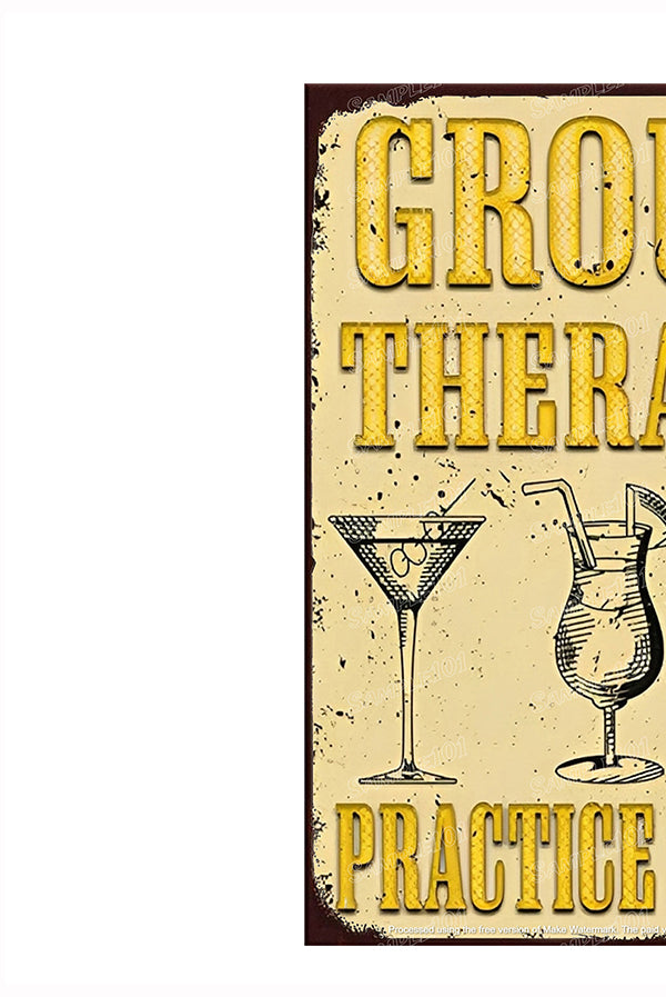 THERAPY PRACTICE Vintage Retro Home Wall Shed Garage Poster Décor Bar Wall Tin Metal Signs
