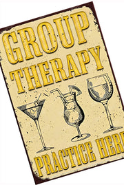 THERAPY PRACTICE Vintage Retro Home Wall Shed Garage Poster Décor Bar Wall Tin Metal Signs