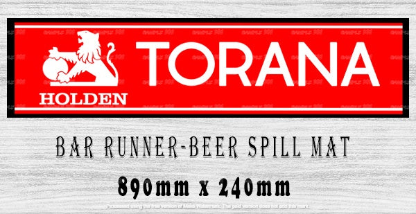 HOLDEN TORANA Menu Bar Runner (890mm x 240mm) Home Cafe Shop Barware Bar Mat