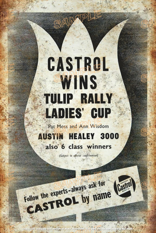 TULIP RALLY Retro Vintage Rustic Look Home Shed Garage Decorative Lounge Bar Wall Tin Metal Signs