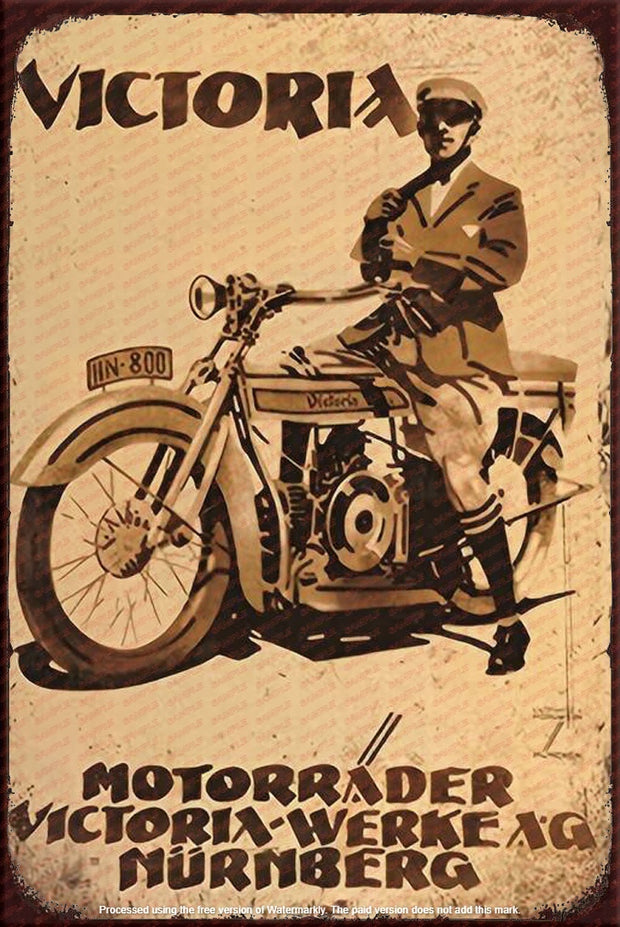 VICTORIA MOTORRADER Retro/ Vintage Tin Metal Sign Man Cave, Wall Home Décor, Shed-Garage, and Bar