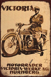 VICTORIA MOTORRADER Retro/ Vintage Tin Metal Sign Man Cave, Wall Home Décor, Shed-Garage, and Bar