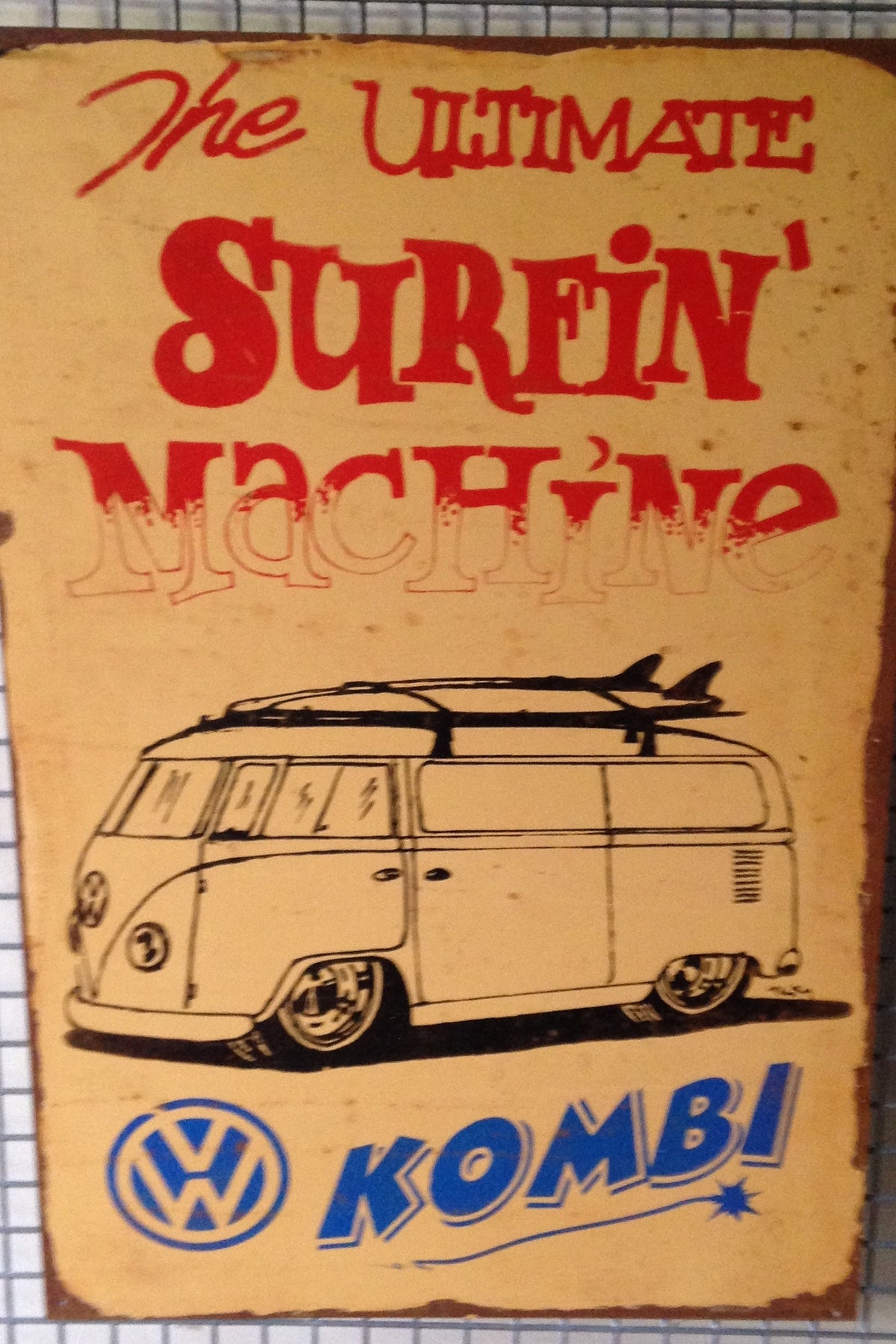 VW Kombi Ultimate Surfin Machine 20 x 30 cm metal sign