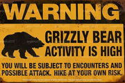 ATTACK WARNING Retro Vintage Rustic Look Home Wall Décor Reproduction Bar Wall Tin Metal Signs